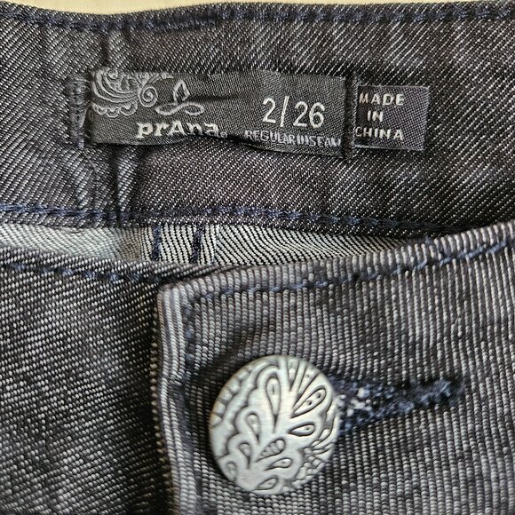 Prana Charcoal / Black Jean - Bootcut with Slight Stretch - Size 26 - Picture 6 of 7